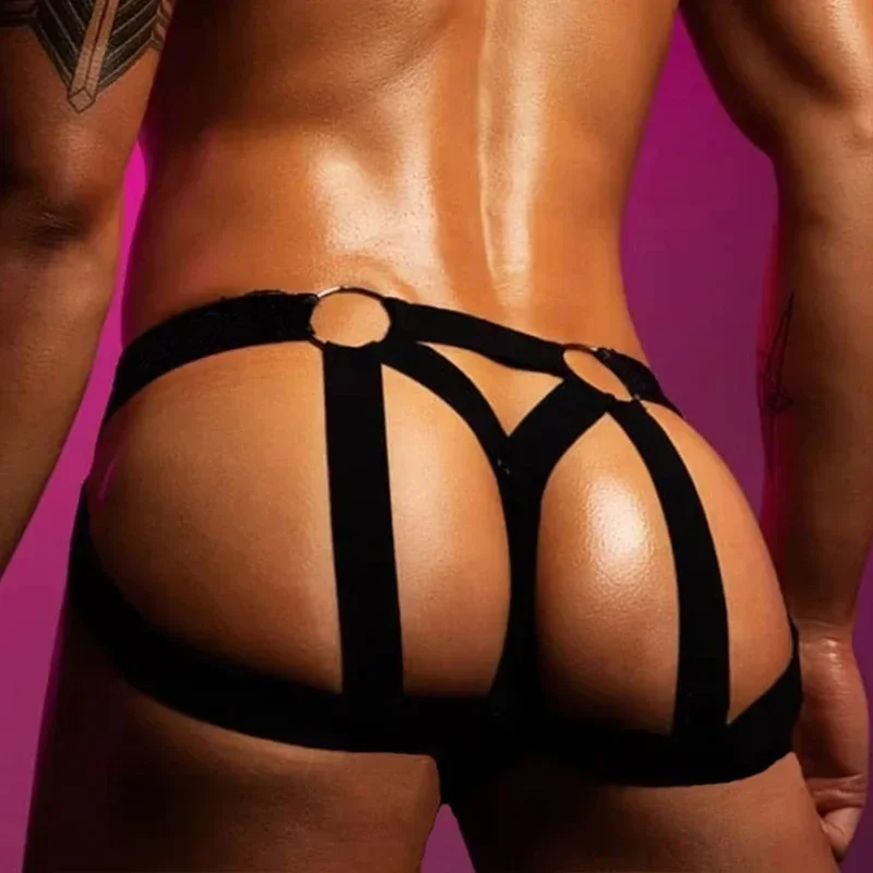 ملابس داخلية مثيرة للرجال على شكل حرف G ملابس داخلية مثيرة بحزام رياضي ملابس داخلية بحزام منتفخ ملابس داخلية مفرغة على شكل حرف O ملابس تحتية للمثليين #1