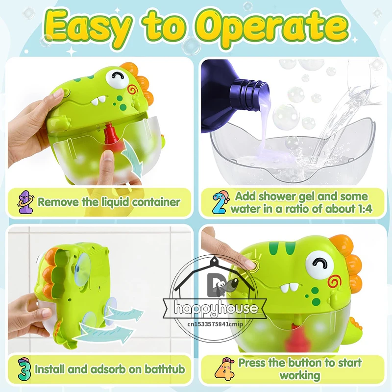 Baby Bath Toys Bubble Machine Dinosaur Crabs Music Kids Bath Toy Bathtub Automatic Bubble Maker Baby Bathroom Toy for Children