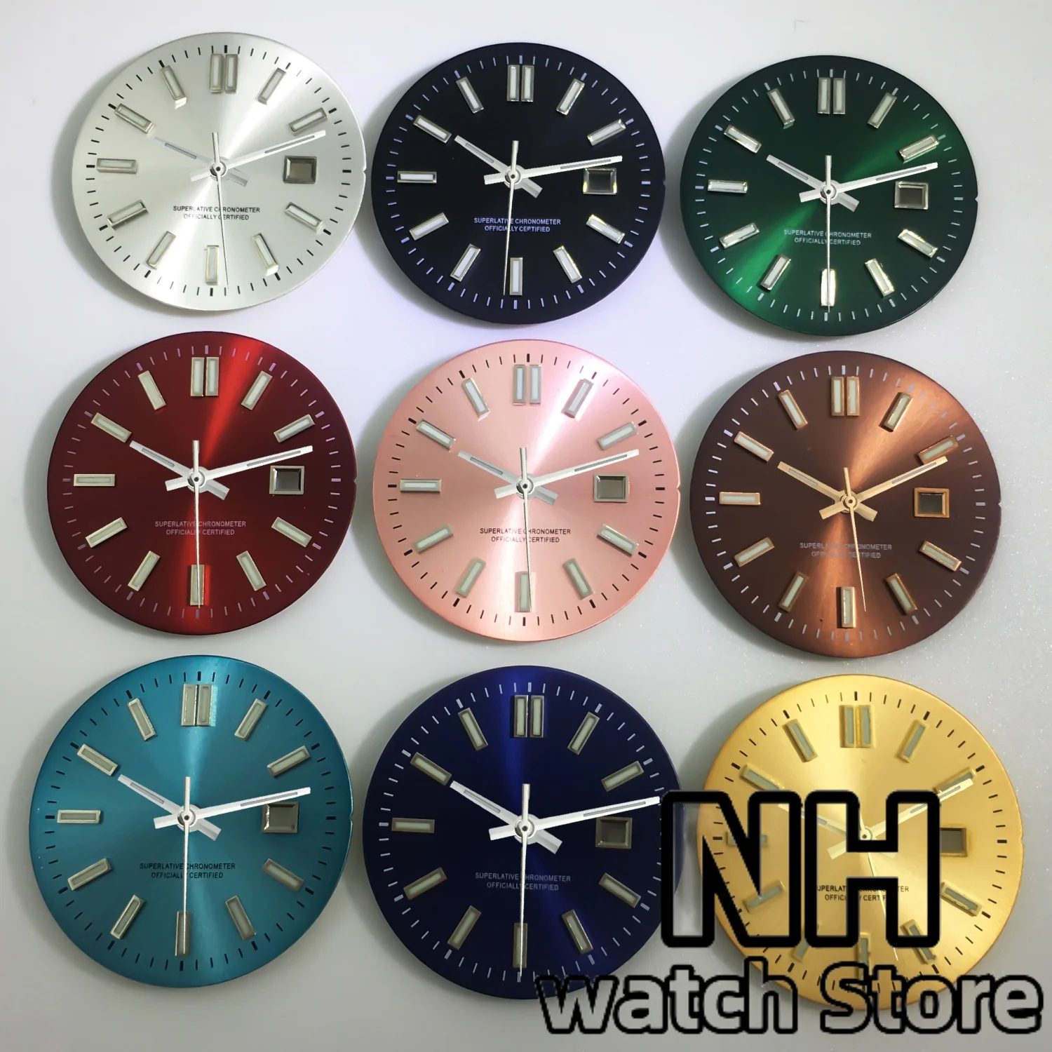 24.5MM Sunburst NH05 Watch Dial Hands Set Gold Rose Sticks Number Women Mechanical Watch Modified Parts Fit 31mm NH05 NH06 Watch