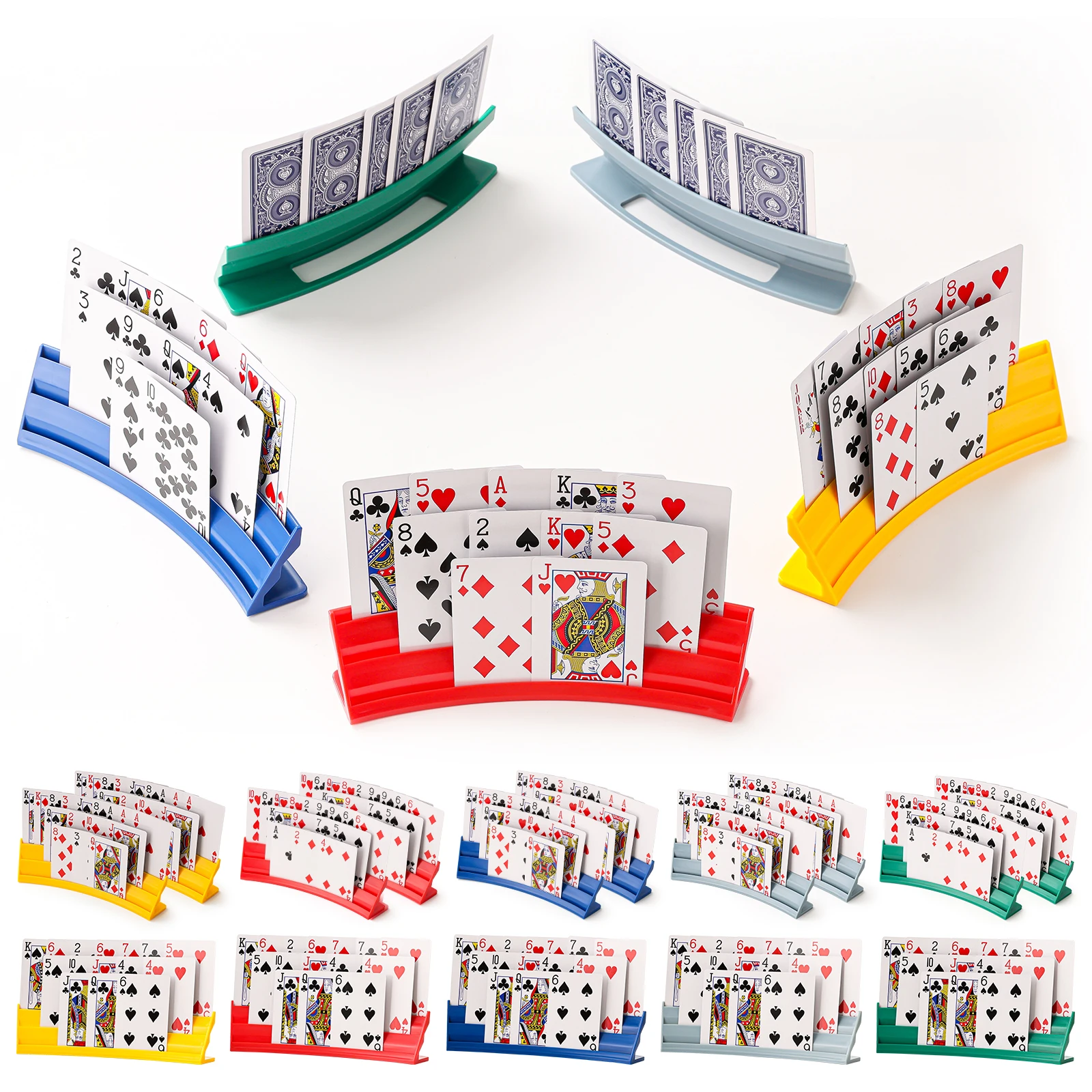 Hands Playing Cards Holder- Card Holders for Playing Cards- Curved Playing Card Rack, Playing Card Holder, for Card