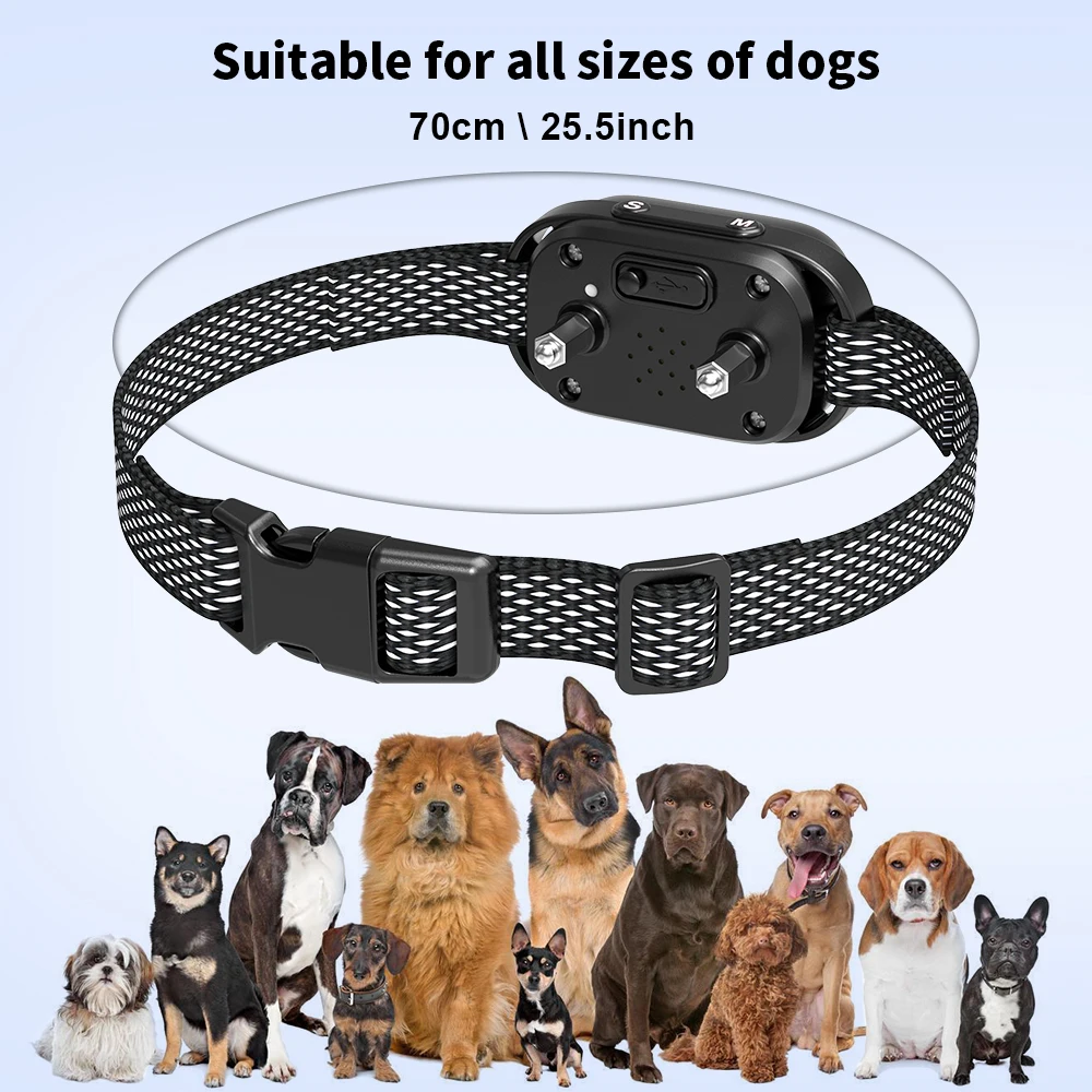 Anti-bark Collar for Dogs Anti Bark Dog Training Electric Shock Antiladridos Necklace Rechargeable Vibrator Vibration Waterproof