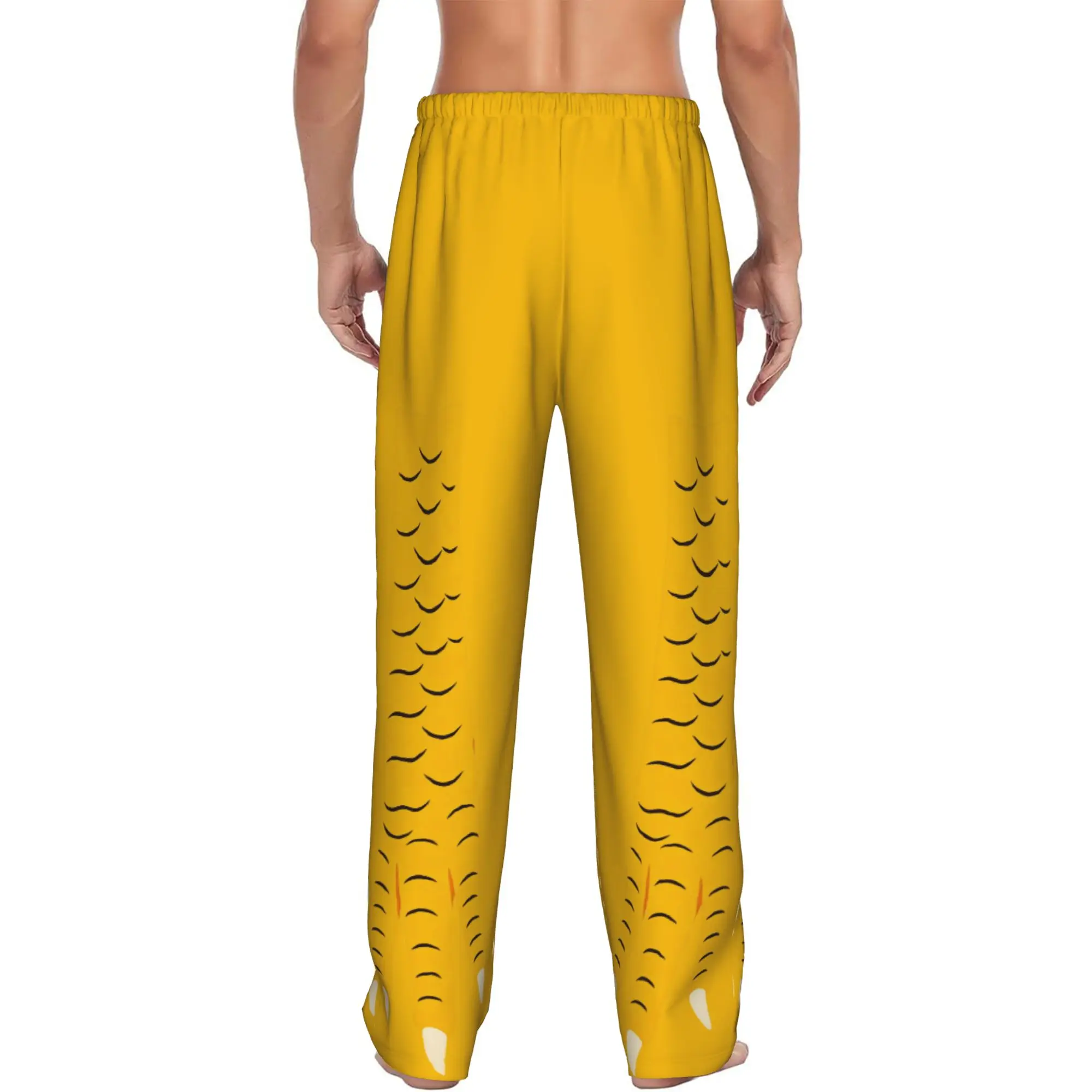 Custom Funny Chicken Feet Pajama Pants Sleepwear Men Elastic Waistband  Sleep Lounge Bottoms with Pockets view 3