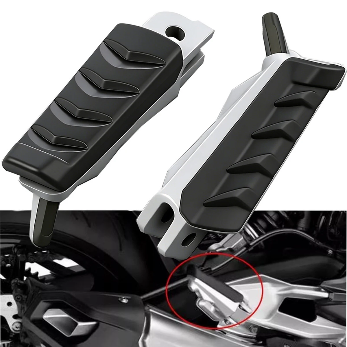 Reposapiés, 2 piezas de aluminio para motocicleta, reposapiés delantero, pedal, reposapiés aptos para Italika 250z 250sz