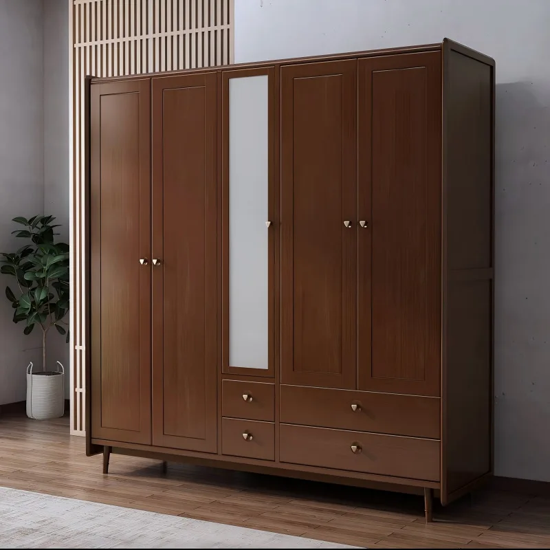 DSA solid wood wardrobe, four doors and five doors, master bedroom wardrobe, log full solid wood wardrobe