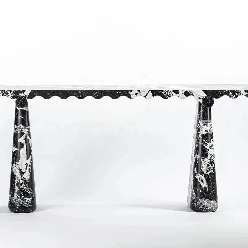 new light luxury high sense, black marble dining table villa hotel home, entrance table