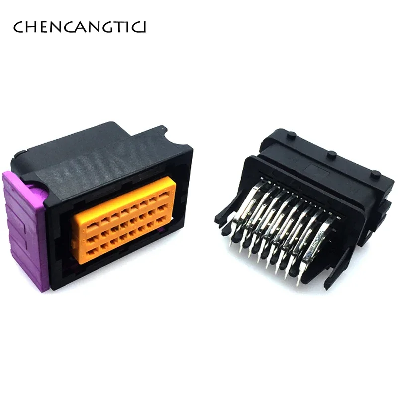 24 دبوس ECU Pcb صندوق ألومنيوم حاوية ألومنيوم مع موصل Fci أسود مقبس توصيل ذكر أنثى #6