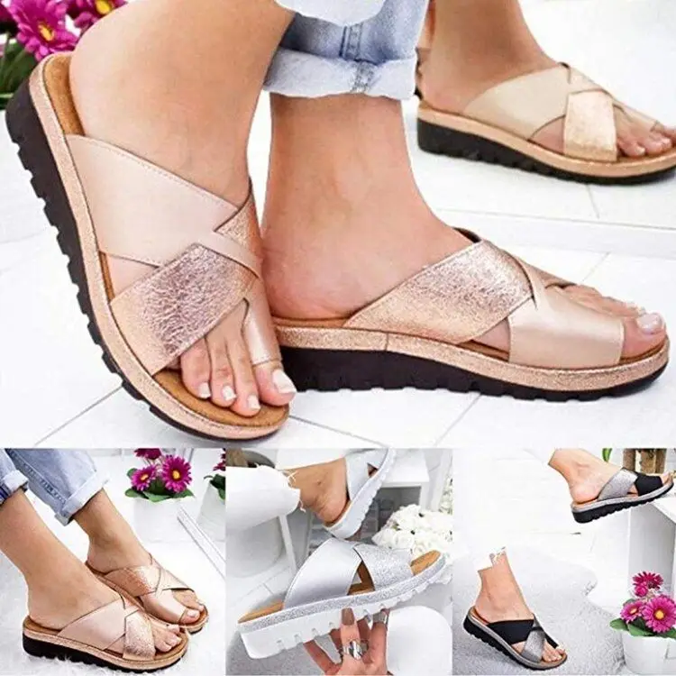Flat Women Slippers Trend Casual Woman Shoes Luxury Summer Elegant Dresses Sandals Beach Designer Round Toe Brand Women Sandals