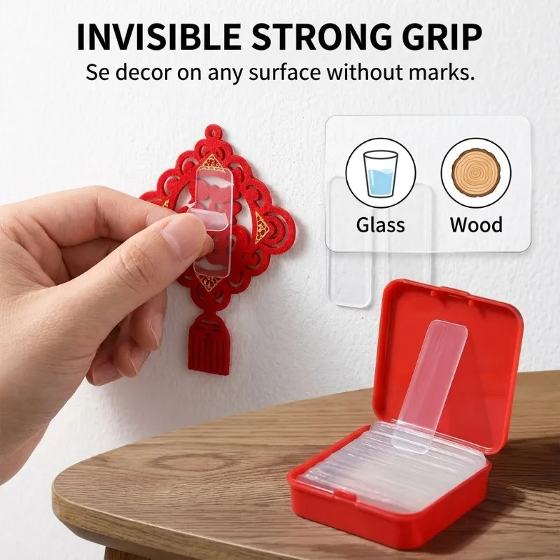 Transparent Nano Double Sided Adhesive Tape Sheets Removable Heavy Duty Clear Sticky Pads Reusable Wall Mount Adhesive Strips