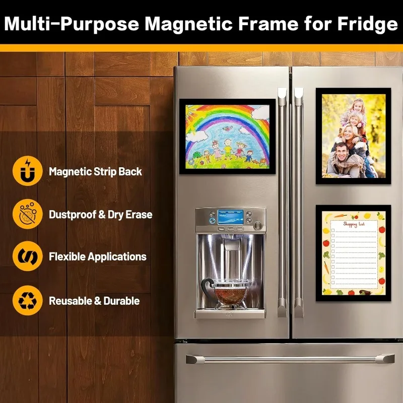 5PCS Reusable Adhesive Photo Frames, Magnetic Display Frames