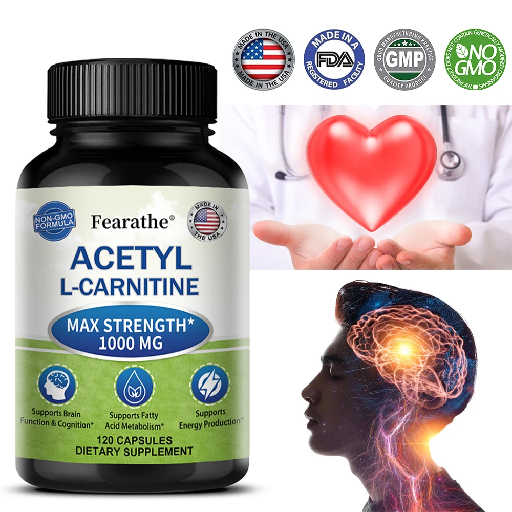 

Acetyl L-Carnitine Capsules - Supports Natural Energy Production, Burns Fat, Supports Memory and Concentration