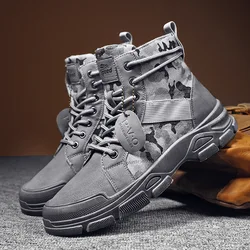 Boots for Men Autumn New  Camouflage Desert Boots High-top Sneakers Non-slip Work Shoes for Men Buty Robocze Meskie