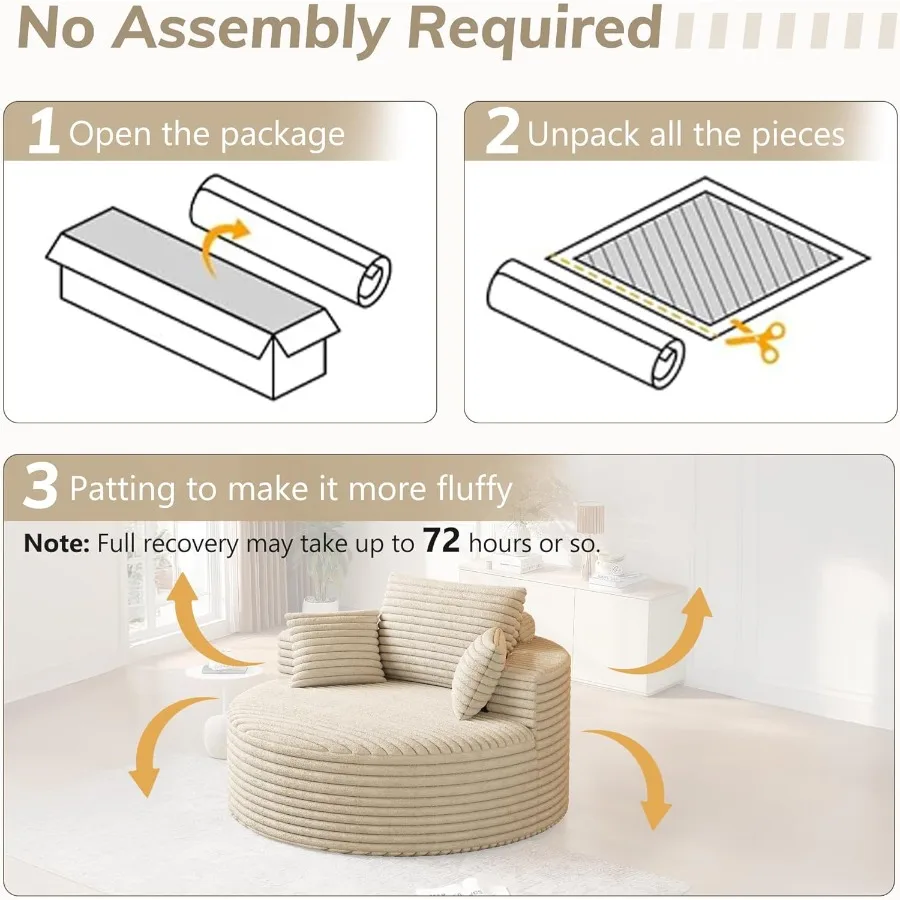 50 كرسي مستدير كبير الحجم صالة كرسي داخلي منجد أريكة سروال قصير مع مقعد عميق كرسي أريكة دائرة واحدة لغرفة المعيشة