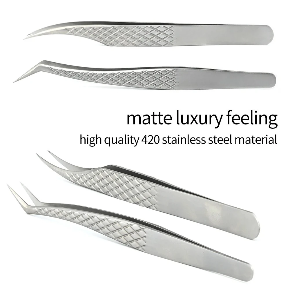 Eyelash extension tweezer volume precise luxury diamond grip 420 stainless steel high quality eyebrow from nagaraku makeup