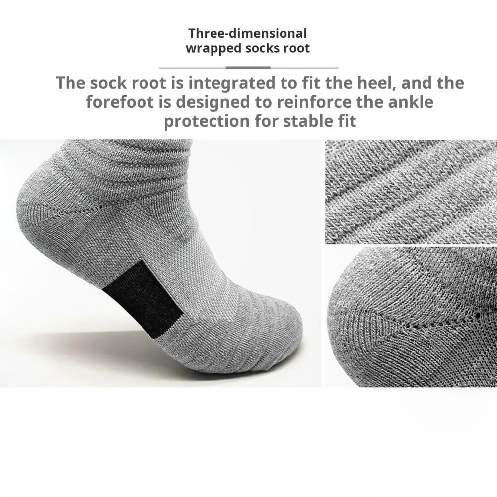 

Stretchy Socks High Elasticity Anti-slip Men's Sport Socks for Basketball Football with Shockproof Mesh Patchwork Outdoor Work