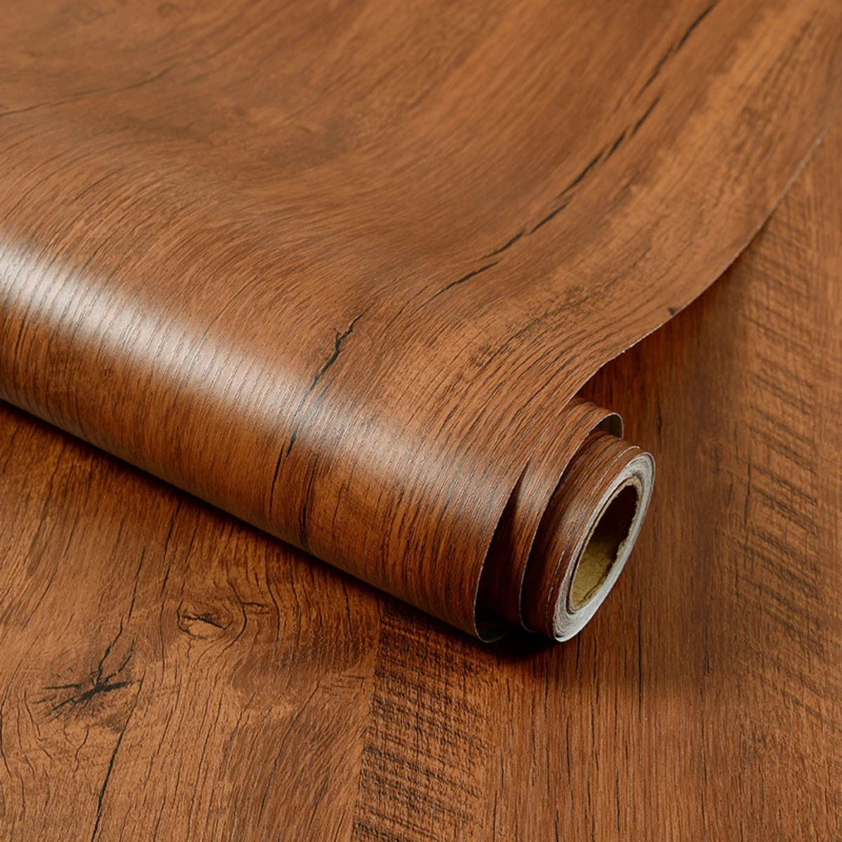 55cm Brown Wood Grain Self-Adhesive Contact Paper Removable Vinyl Film for Easy Application on Furniture And Kitchen Cabinets