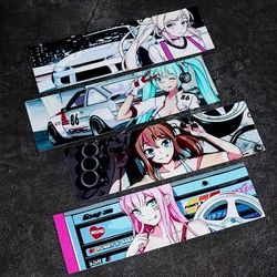 JDM modifica secondaria Car Girl adesivi riflettenti adesivi combinati per lunotto posteriore adesivi per auto con mascheratura antigraffio