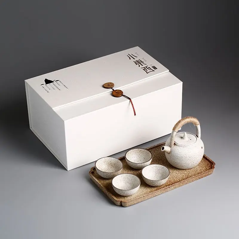 Japanese Tea Set Ceramic Gift Box High-end Kung Fu Tea Brewer Real Estate Tea Room Gift