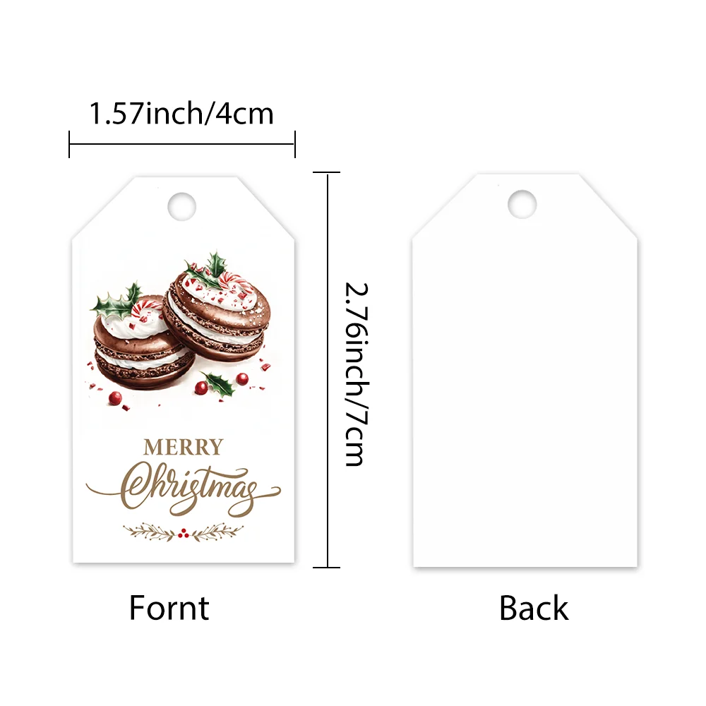 40 шт., рождественские бирки, подарочные этикетки, украшения для вечеринок, открытки «сделай сам», праздничный домашний декор, поздравительные открытки, праздничные открытки, подарочный шпагат