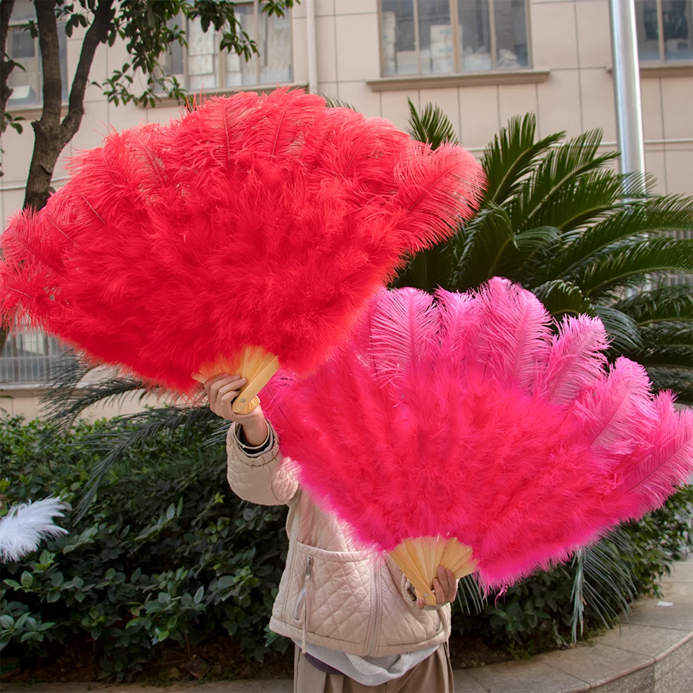 

1 Bunch High Quality Ostrich Feather Fan Carnival Party Performance Decorate Accessories Big Ostrich Feathers Fans Plumes Decor