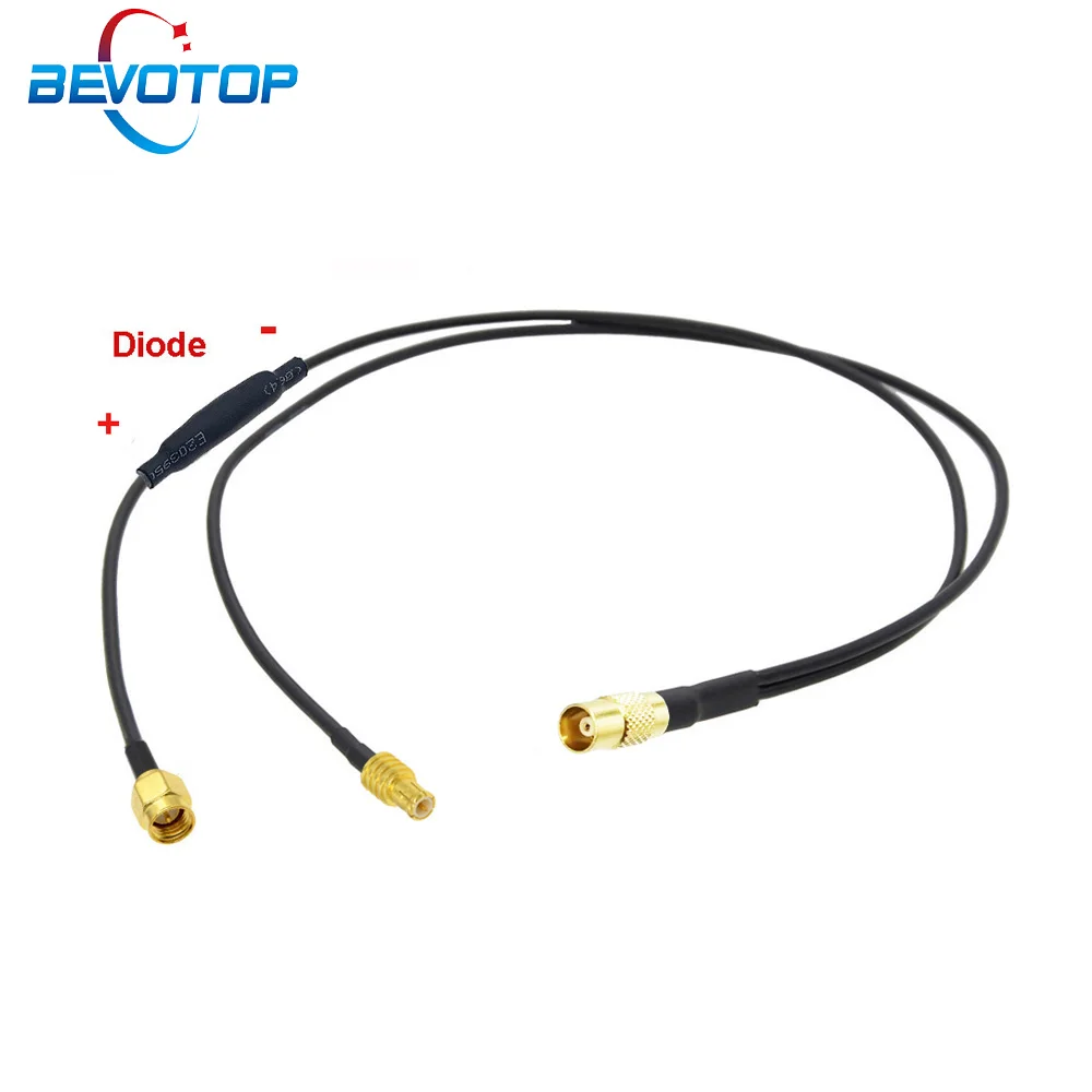 

BEVOTOP MCX Female to SMA Male Y Type Splitter Cable With Diode RG174 Pigtail Car GPS Antenna Extension Cable for Android Device