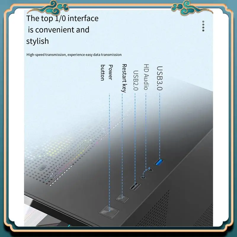 ABJG-PC ケース シービュールーム ゲームコンピュータ デスクトップ M-ATX マザーボード 両面強化ガラス PC ゲーマーキャビネット