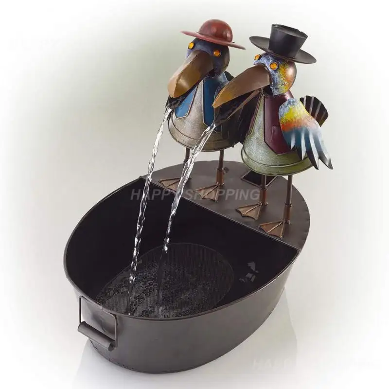 Resin Beaked Bird Water Statue Toucan Fountain Decoration Courtyard Interesting Outdoor Garden Yard Fountain Landscape Decor