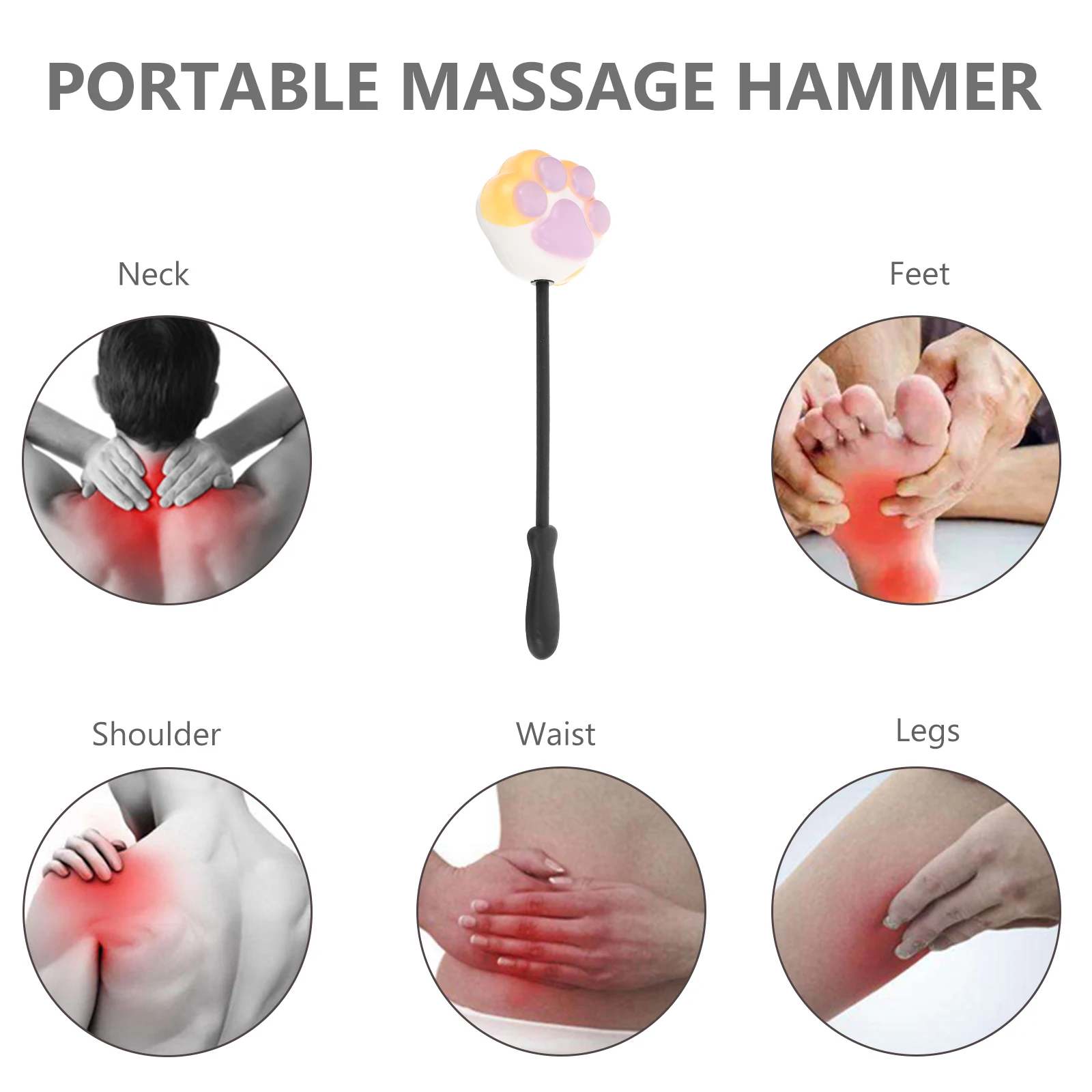

Massage Hammer Toys Massager Tool Hand-held The Shoulder Body Massagers Pu Manual Back Handheld