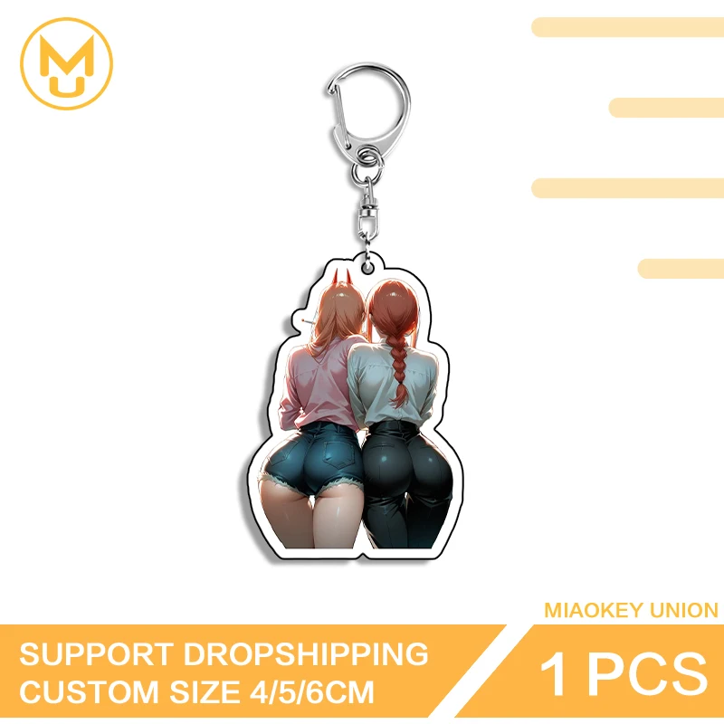 Power Makima Eye Catching Elegant Double Sided Key Holder Customizable Hanging Ornament Giftidea Cool Backpack DIY Decoration