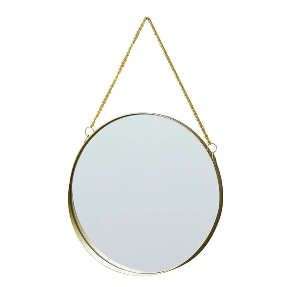

Hanging Mirror Wall Decor Bathroom Round Mirror Punch-Free No Odor Fading Resistant Creative Metal Wall Adornment Decor