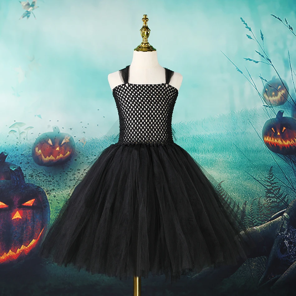 Disney disfraz de maléfica para Halloween, Vestido de maléfica para niños, fiesta de Halloween, Vestido negro