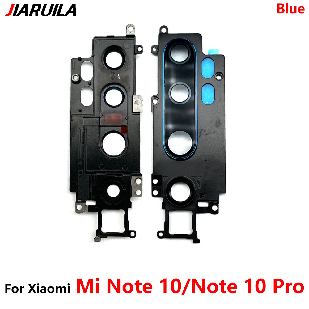 10Pcs Back Rear Camera Glass Lens With Cover Frame Holder Cover For Xiaomi Mi Note 10 Pro Bracket Frame Holder Bezel Replacement