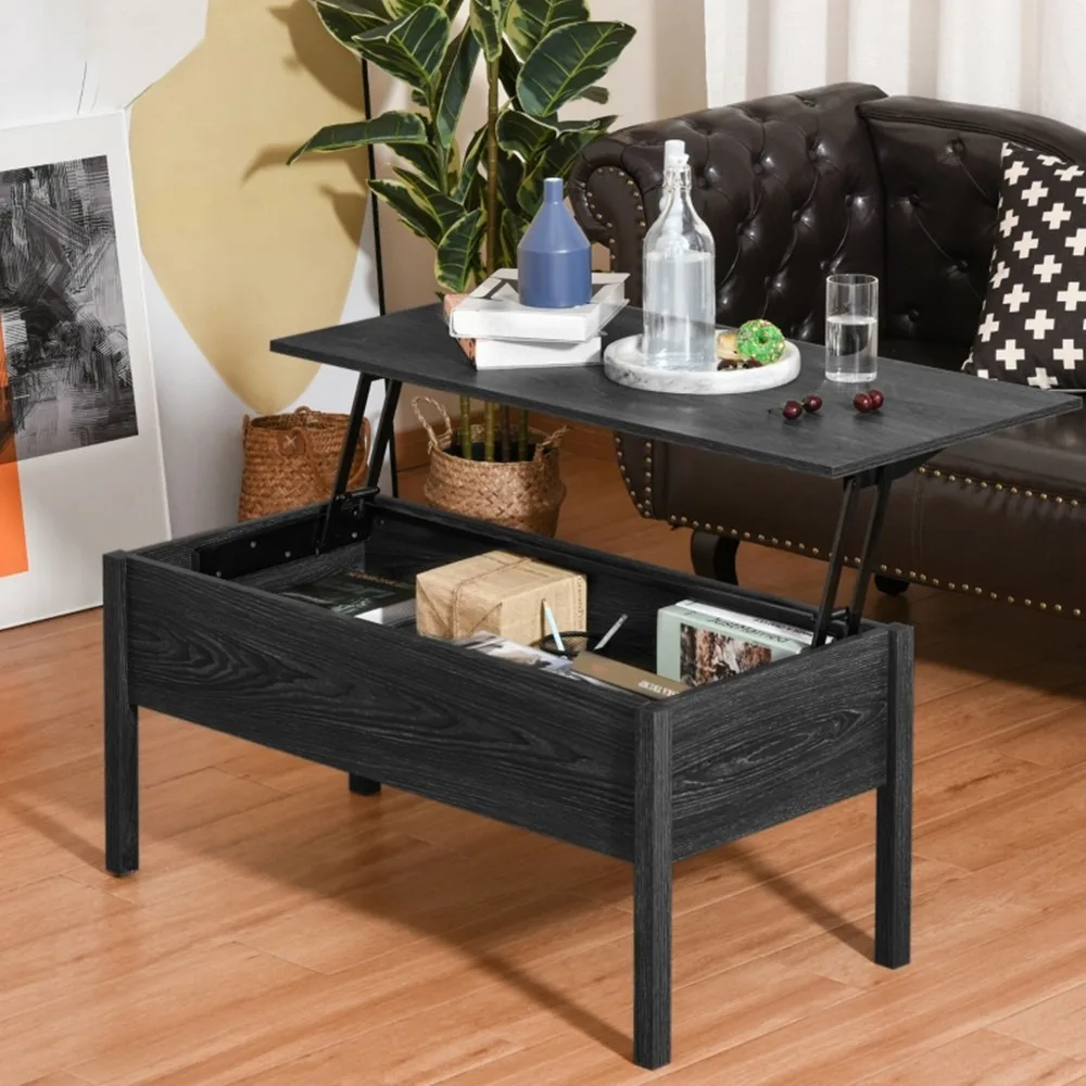 

Lift Top Coffee Table with Hidden Storage Compartment, Cocktail Table with Spacious Rising Tabletop, Adjustable Desk Platform