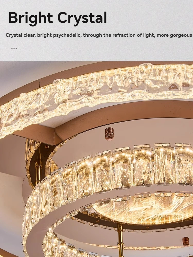 New Light Luxury Ceiling LED Light Home Decoration Living Room Bedroom Kitchen Dining Room Crystal Ceiling Light Fixtures