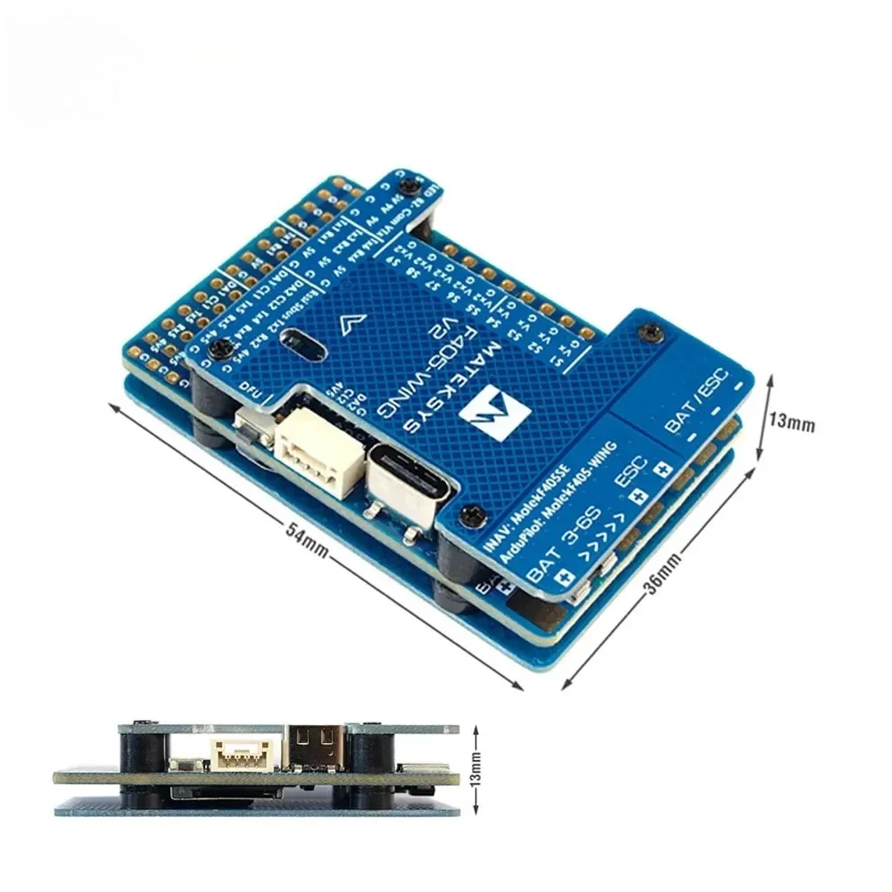 1pcs for MATEK MATEKSYS Flight Controller F405-Wing-V2 STM32F405RGT6 3~6S LiPo Built- in Baro OSD Blackbox for RC FPV Drone