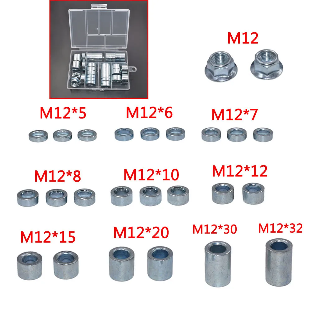 Kit de arandelas y espaciadores para eje de motocicleta, M12 x 25 unidades, M15 x 18 unidades, reductor de 15 mm a 12 mm x 4 unidades, para motocicletas de cross, motos de competición y motocicletas eléctricas.