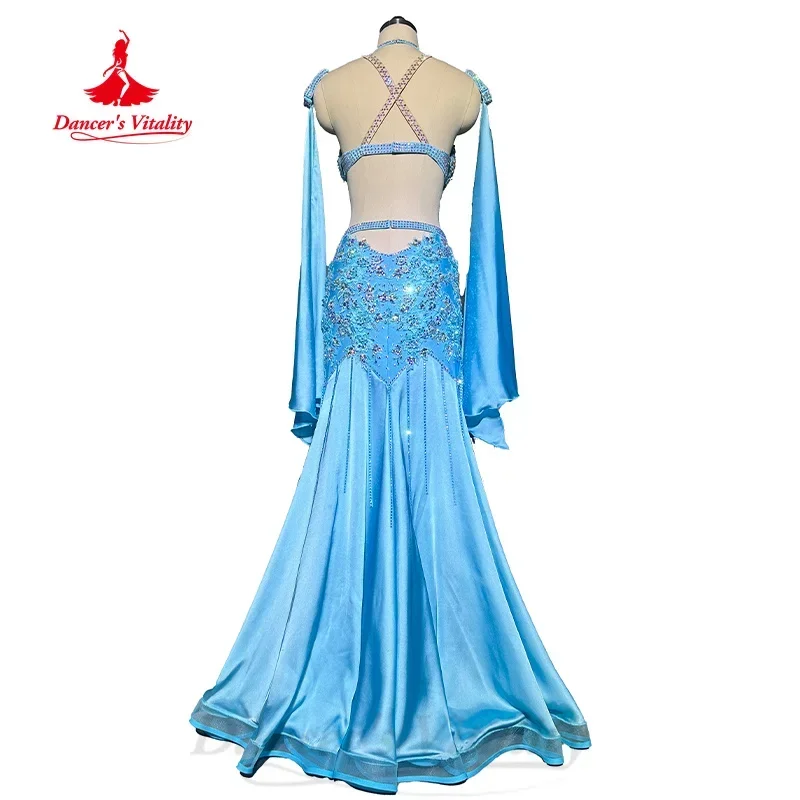 BellyDance Costume High End Customized Luxury Rhinestone Tassel Performance Outfit for Women Belly Dancers Competition Clothing