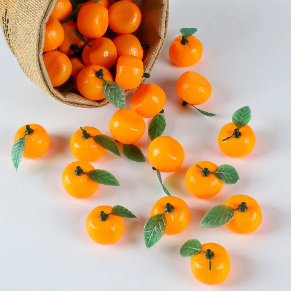 

10pcs Food Model Mini Artificial Plastic Orange Handicrafts Realistic Fake Fruits Funny Simulation Orange Fruit Prop Teaching