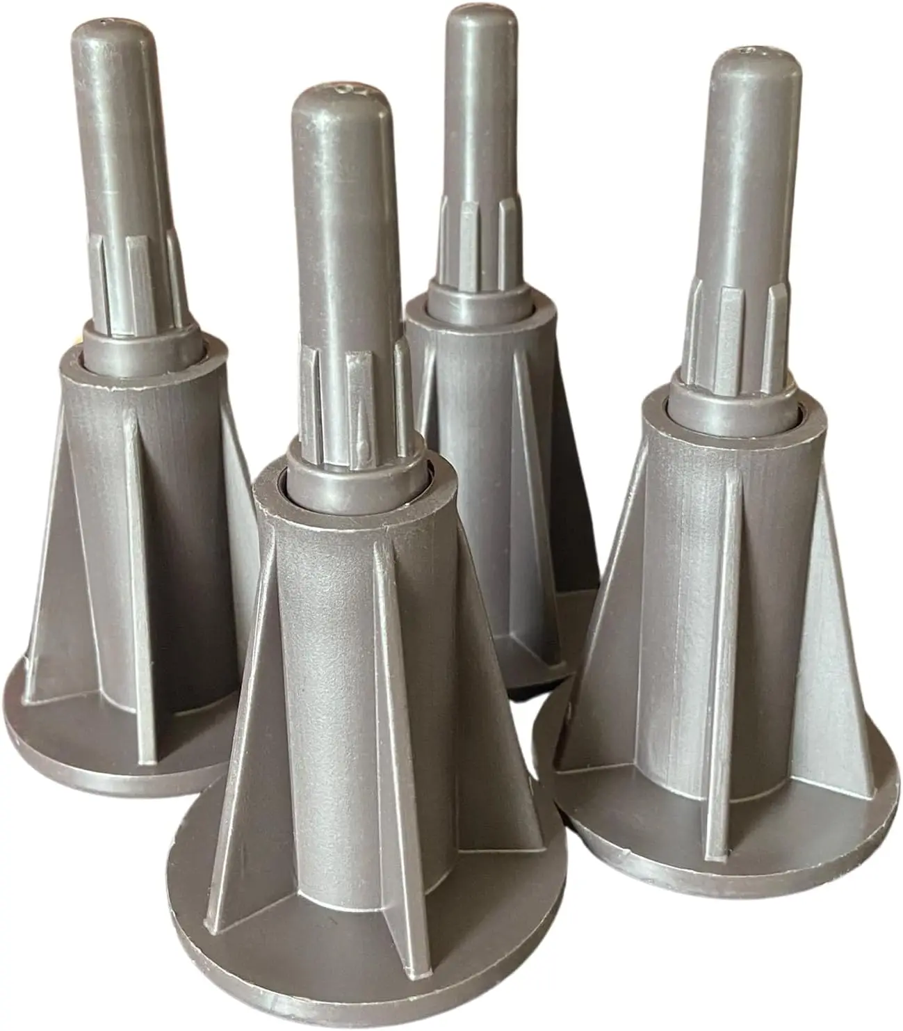 

4PCS Steel Stem Plastic Bed Frame Feet That Replace Your Wheels. Raise Bed 2.25. Keep Bed Stationary Without Damaging Floor