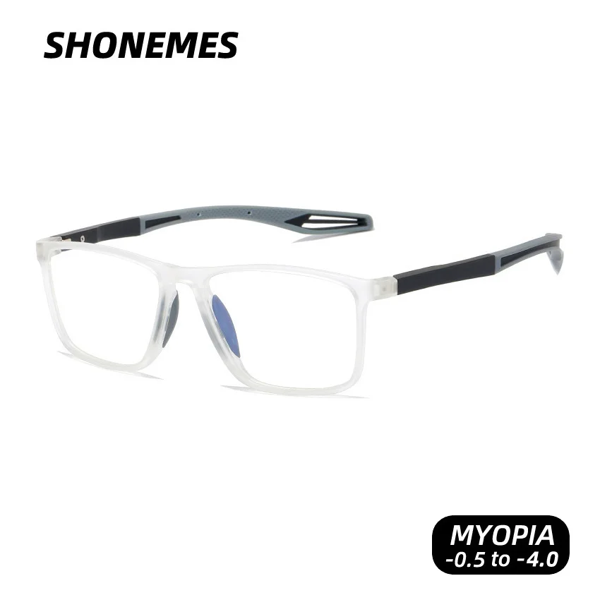 

SHONEMES Sports Myopia Glasses TR90 Frame Anti Blue Light Eyewear Shortsighted Eyeglasses Diopters -0.5 1 2 3.5 4 for Men Women