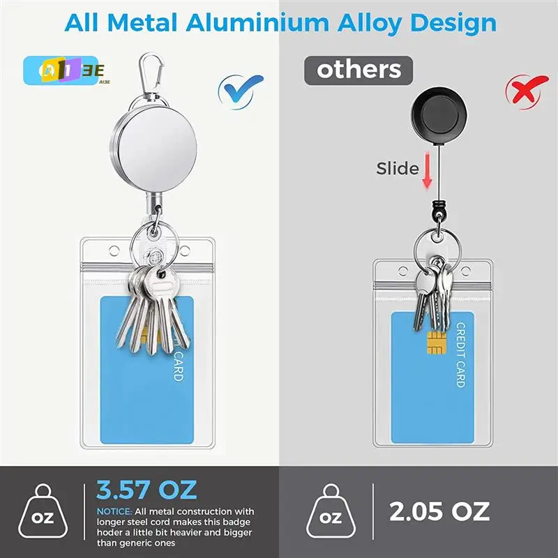 

A13E-2 Pack 29.5Inch Badge Reels Holder Retractable Badge Holders For Nurse Badge Reel ID Badge Holders Retractable ID Holders