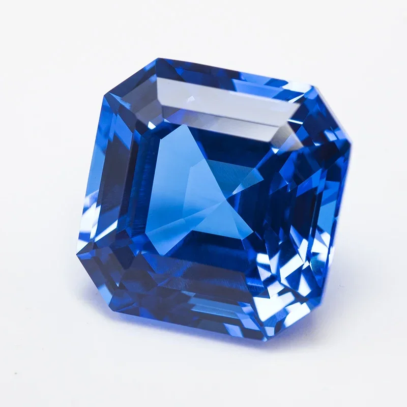 

NEW Lab Grown Cobalt Spinel Square Asscher Cut VVS1 Gemstone Charms DIY Advanced Jewelry Making Materials Selectable AGL Certifi