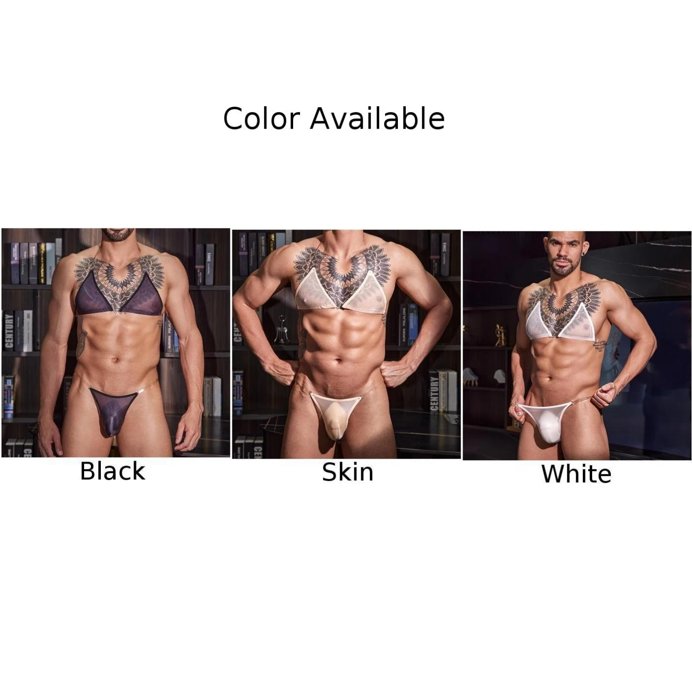 Men Sexy Bra Underwear Sets Sheer Chest Strap Sex Lingerie Sissy Outfit Crop Top Gay Temptatio Erotic Lingerie Set Sex Clothes