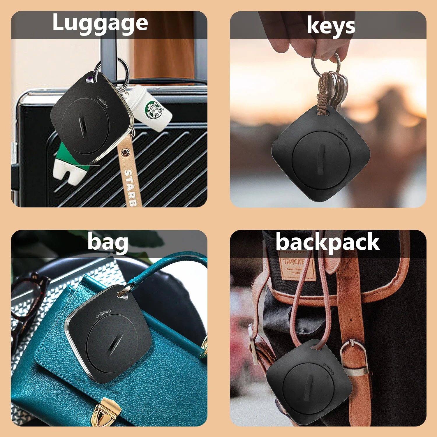 AIYATO Buscador de llaves Bluetooth funciona con Apple Find My Global Network Smart AirTag Tracker para sistema IOS Localizador de artículos para bolsas