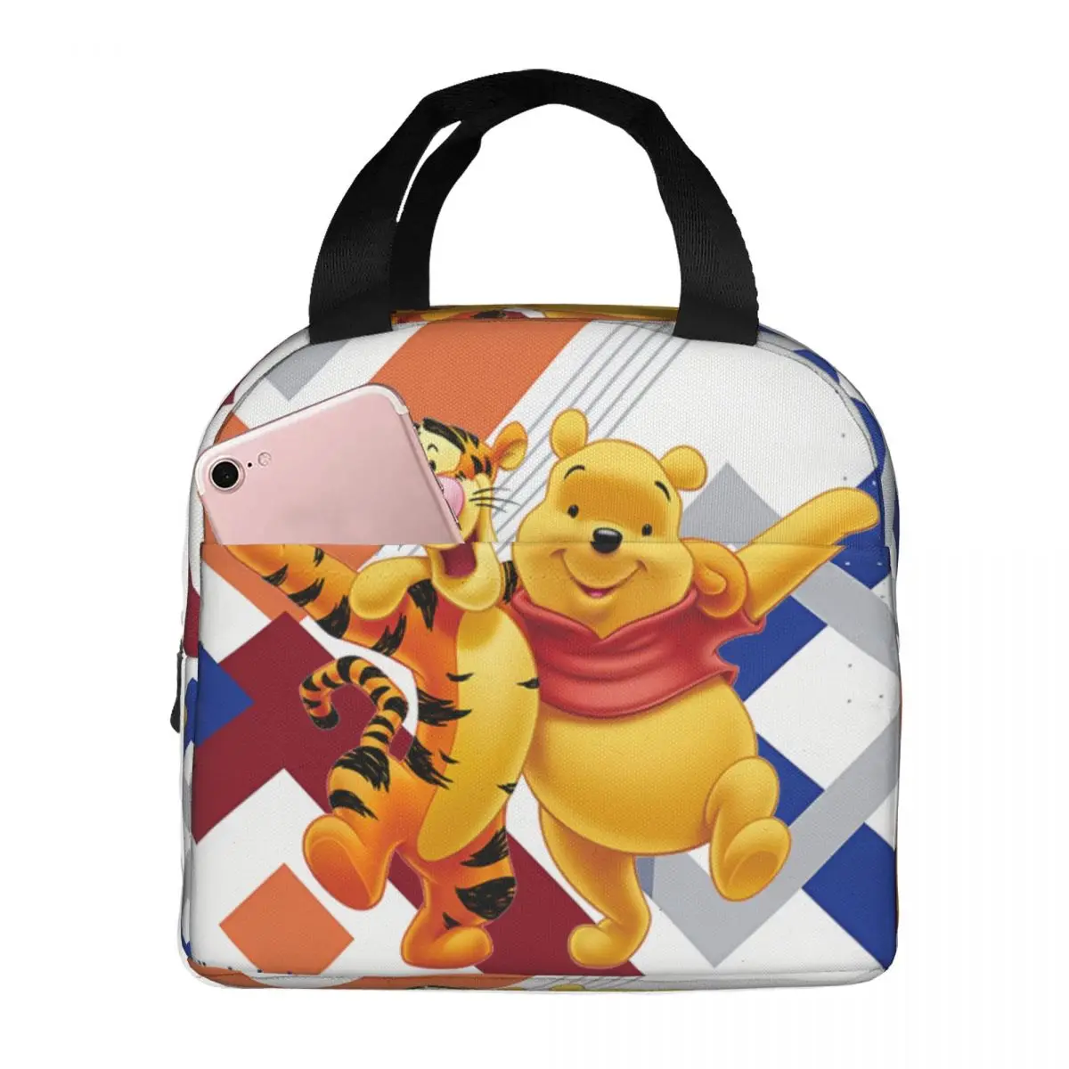 For Boy Girl Lunch Food Box Famous Disney Animation Breakfast Winnie the Pooh ToteLunch BagChildren's School