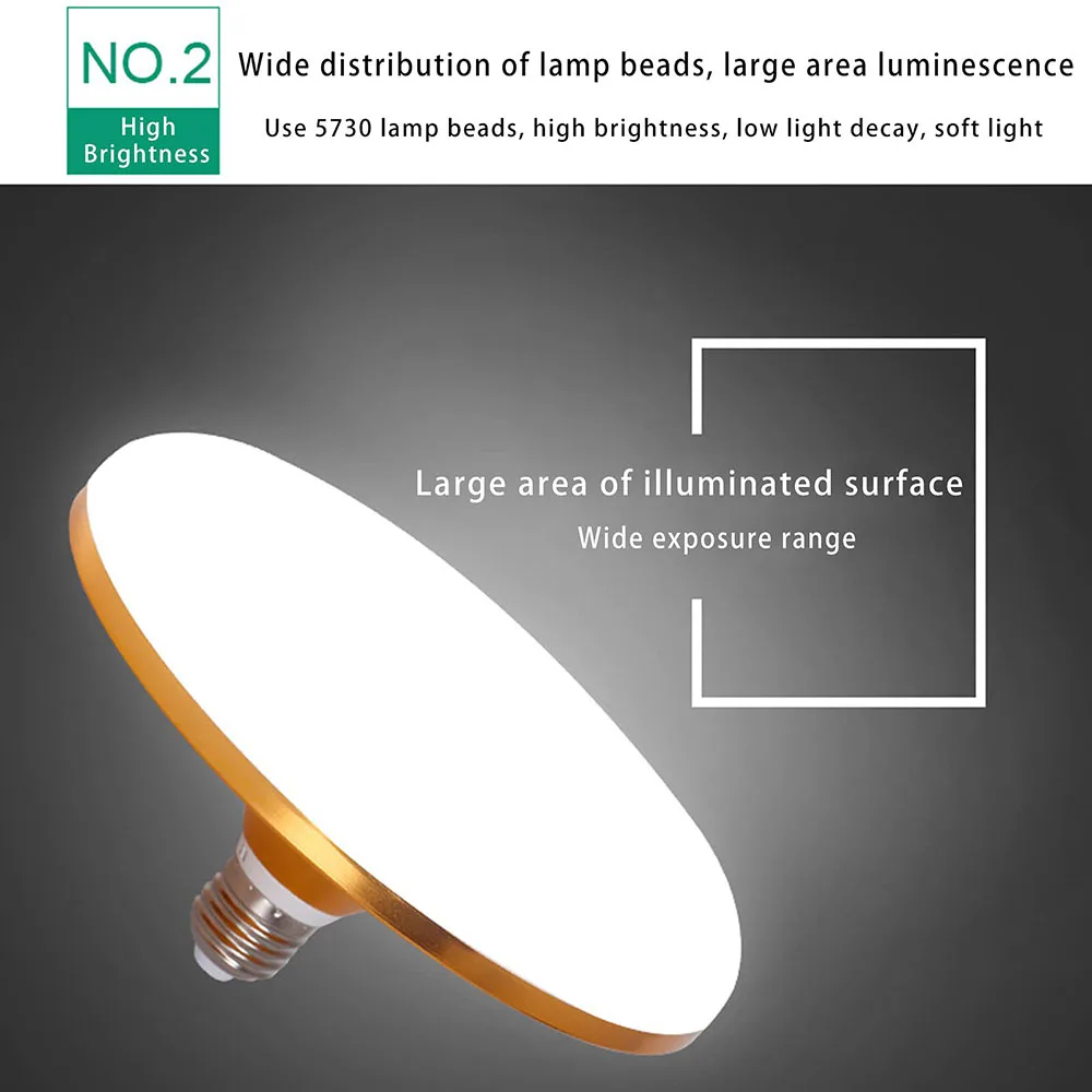 E27 LED Lamp Factory Office Indoor Lighting Bulb UFO Lamps Constant Current 70W 60W 50W 40W 30W 20W Led Bulb Light 220V 85-265V
