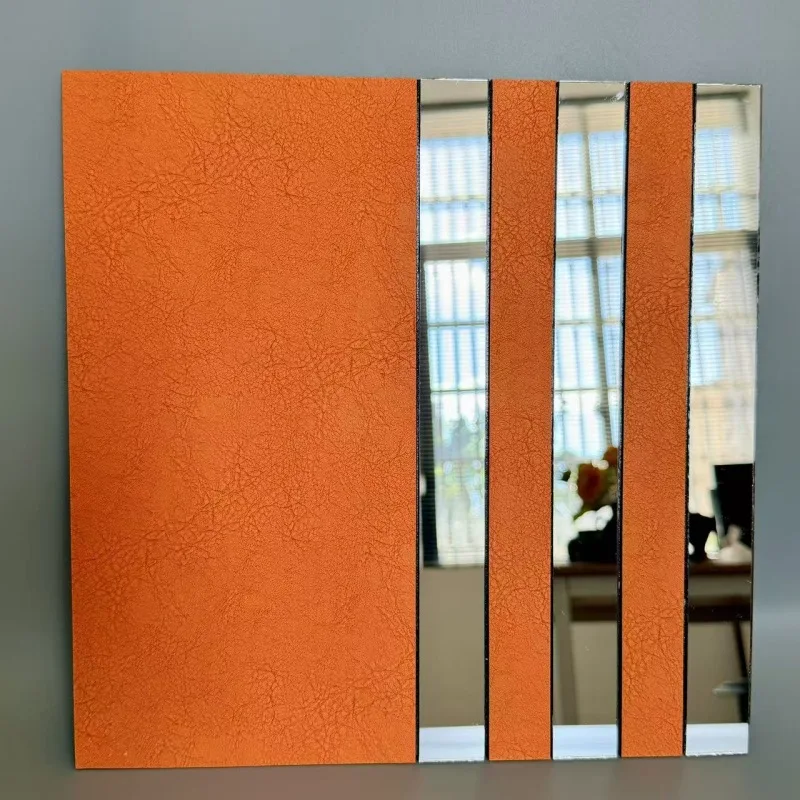 Leather Mosaic Glass Tile Background Wall Self-adhesive Wall Stickers for Home Villa Office Decor Bedroom Wall Decor Mosaic Tile