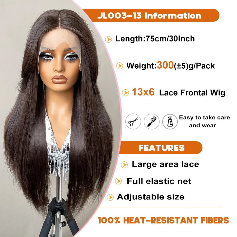 13x6 Synthetic Lace Front Wigs 30Inch Long Straight Blonde Wig For Black Women Natural Ombre Brown Cosplay Highlight Lace Wig