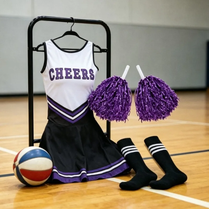 

2026 New Football Baby Cheerleader Performance Dress Short Sleeve for Game Day Pep Rally and Stage Show