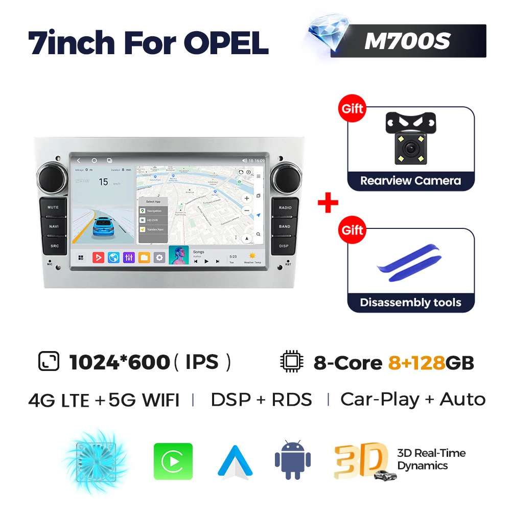 MEKEDE Auto GPS Android 14 Autoradio Carplay Voor Opel Astra H J 2004 Vectra Vauxhall Antara Zafira Corsa C D Vivaro Meriva Veda