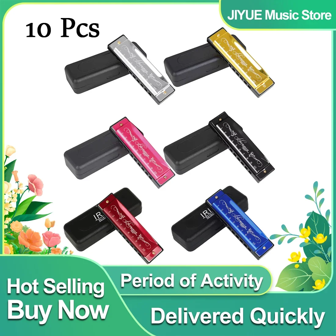 IRIN Harmonica 10 Holes 20 Notes Key of C Harmonica Colorful Metal Shell With Packing Box Educational Orff Beginner Harmonica